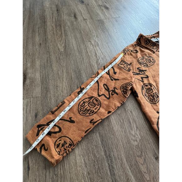 Chicos Design Linen Top Women's Brown and Black Long sleeve - Picture 7 of 9